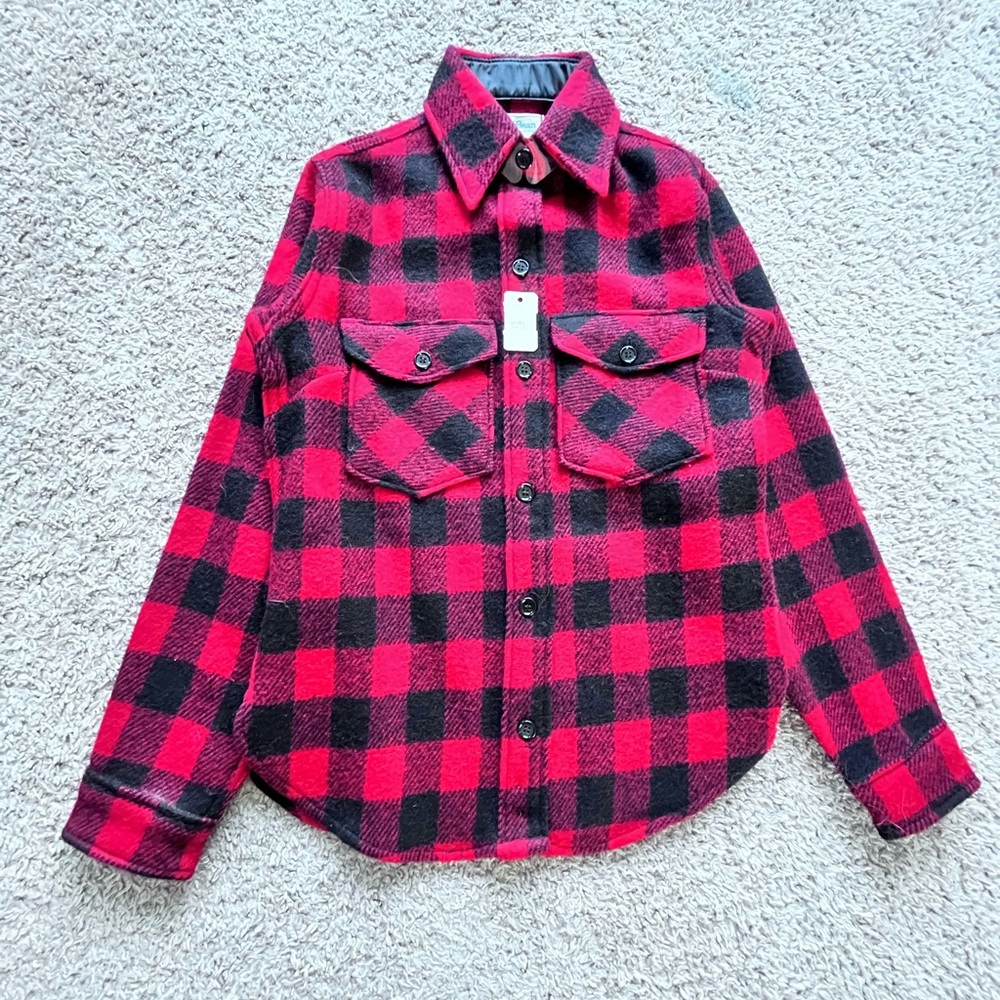 L.L. Bean Red and Black Plaid Button Down Shirt